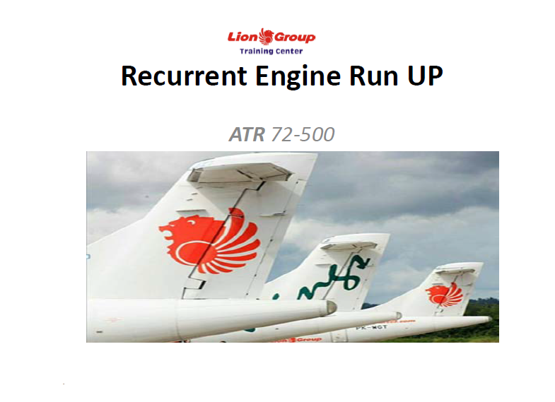 ATR72-212A/72-500 (PWC PW120) Engine Ground Run Recurrent